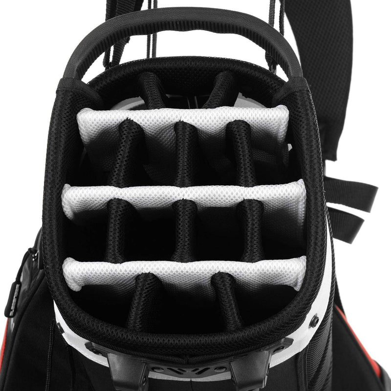 Slazenger Unisex V Series Original Golf Stand Bag Black/White/Red - Golf Gift