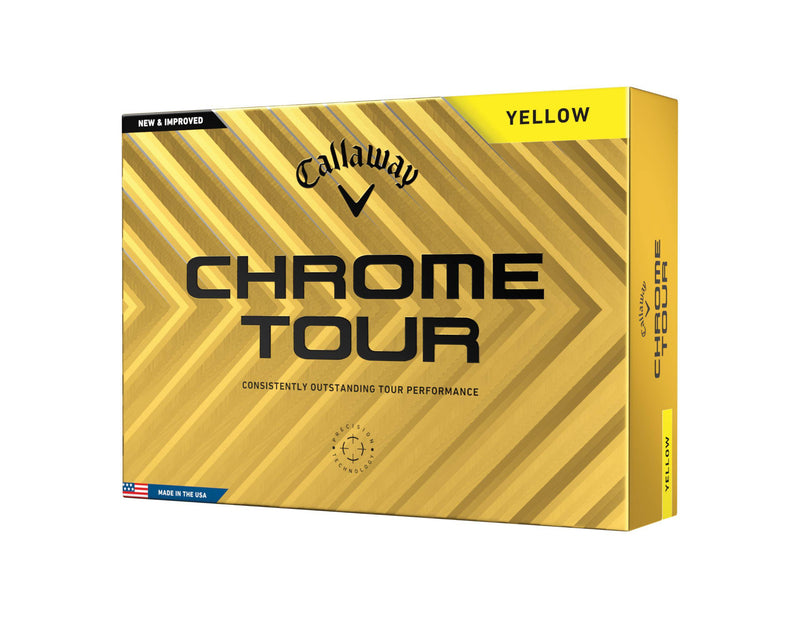 Callaway Golf Chrome Tour Premium Golf Ball 2024, Yellow - Golf Gift