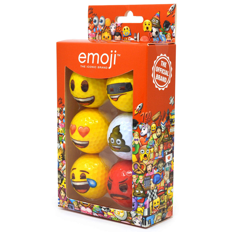 Emoji Official Novelty Fun Golf Balls - 6 Pack, Multicolor - Golf Gift