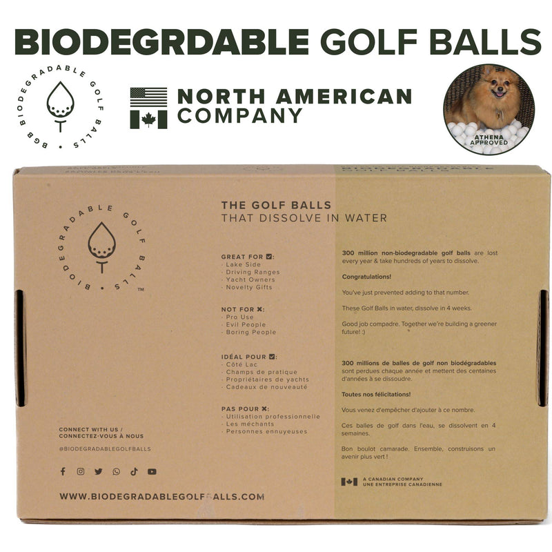 Biodegradable Golf Balls | Water Dissolvable | Eco Friendly Golf Gift | Water Soluble | Perfect for Outdoor Practice | Dissolves in 2-4 Weeks (24) - Golf Gift