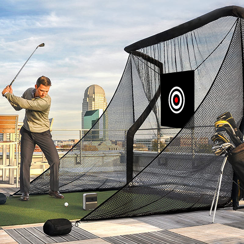 Golf Target Cloth 58" x 59" Hitting Net Targets with 3 Golf Practice Ball for Golf Training Driving Range Backyard Practice Net Backyard Garden Outdoor Indoor (58" x 59" Cloth in Black) - Golf Gift