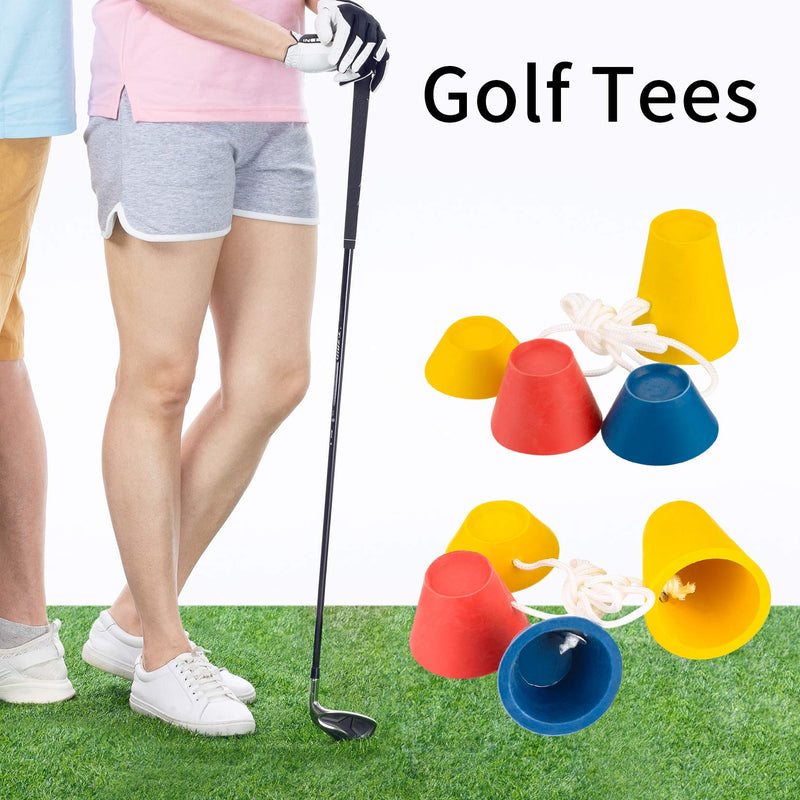 PanBeiQi Jumbo Golf Tees, Winter Golf Tees Rubber, Different Heights and Multi-Coloured - 4 Set - Golf Gift