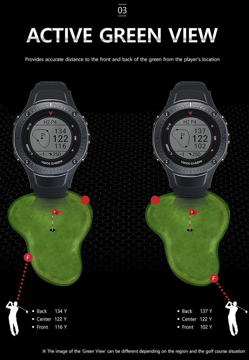 VOICE CADDIE Unisex's G3 Golf GPS Watch, Black, Adjustable Strap - Golf Gift