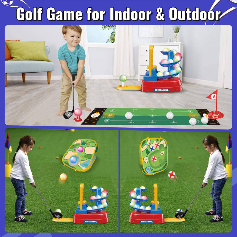 Kids Golf Set Golf Toy Set Golf Game Play Sets Outdoor Indoor Sports Toys with Balls,Holes,Garden Game for Boys Girls Children - Golf Gift