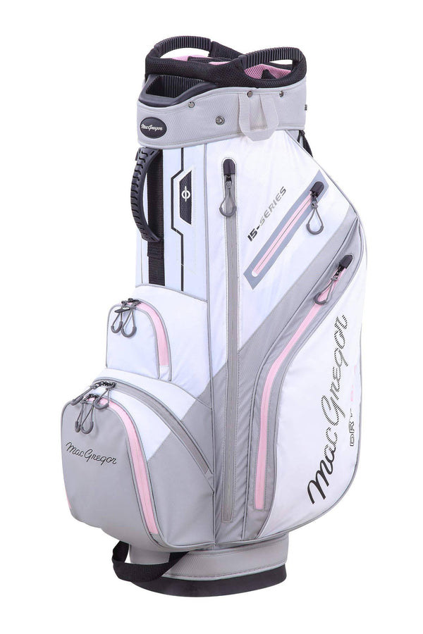 MacGregor Golf MACTEC Ladies 15 Series Water Resistant Golf Club Cart Bag, 10", White/Orchid - Golf Gift