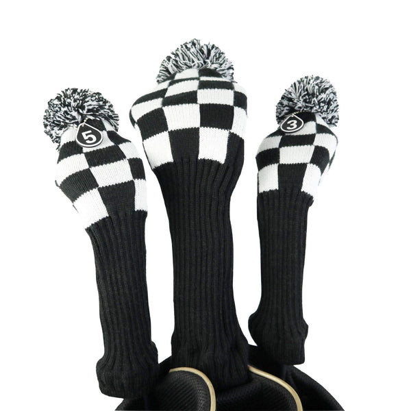 Hauni Stripes Knitted Golf Club Head Covers 3 Piece Set 1 3 5 Driver and Fairway HeadCovers Fits 460cc Drivers… - Golf Gift