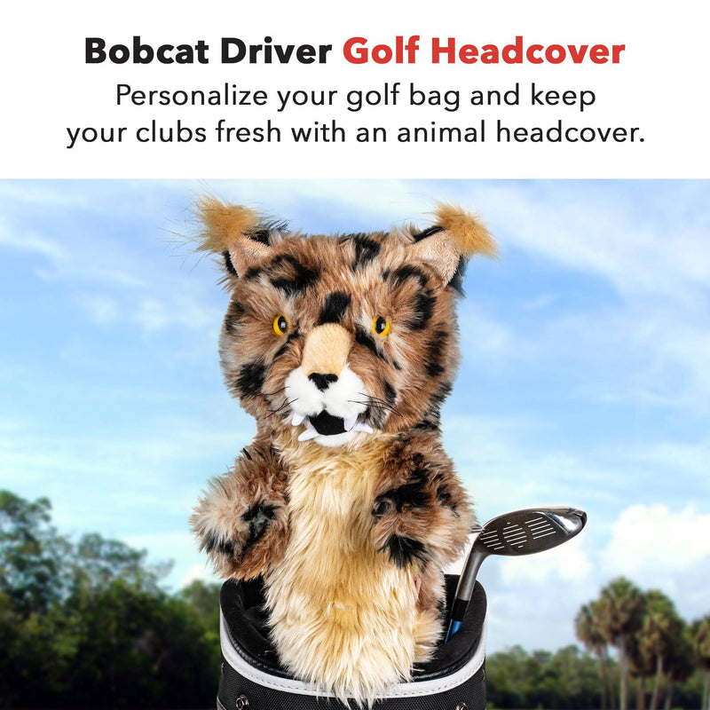 Daphne's Bobcat Novelty Golf Driver Headcover - Beige - Golf Gift