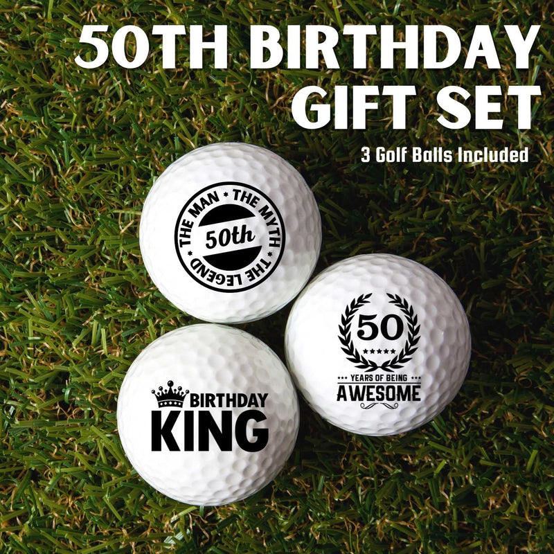 50th Birthday Gifts Golf Balls Set for Men or Him, Perfect for Dad, Husband, Grandpa, Golfers, Golf Lovers for Birthday & Father's Day - Golf Gift