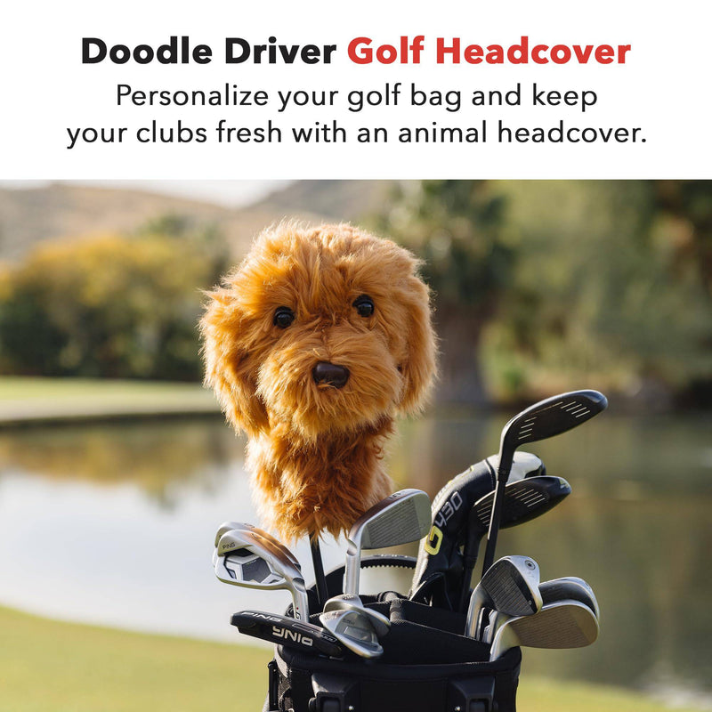 Daphne's Doodle Dog Driver/Fairway Wood Head Cover - Brown - Golf Gift