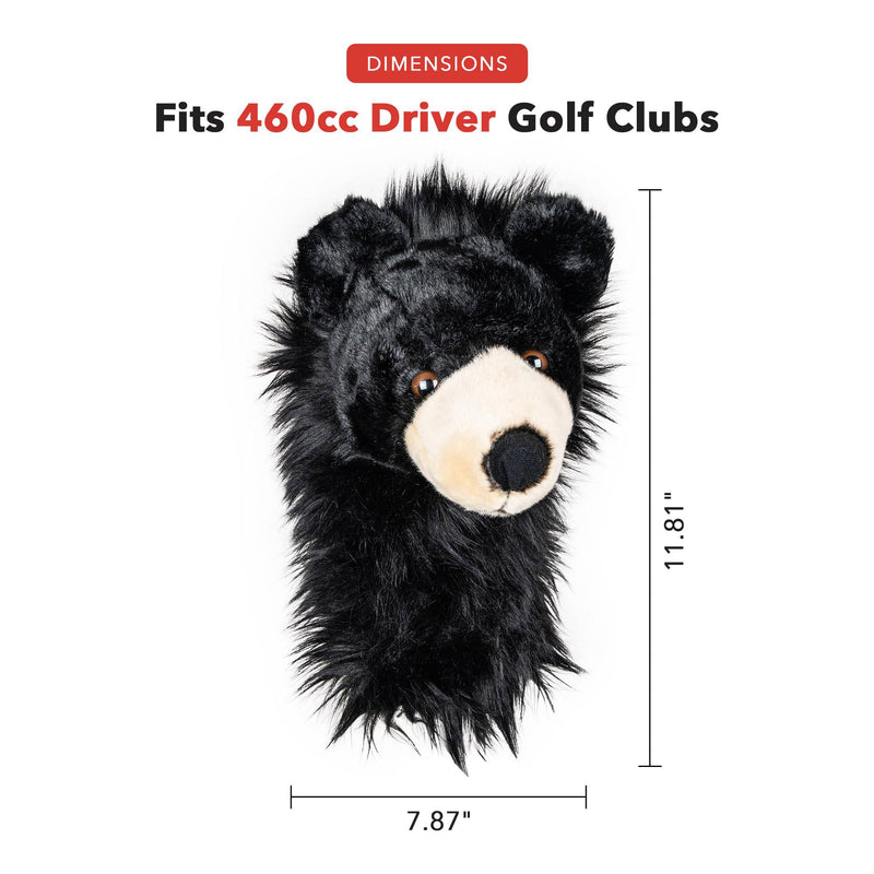 Daphne's Bear Driver/Fairway Wood Head Cover - Black - Golf Gift