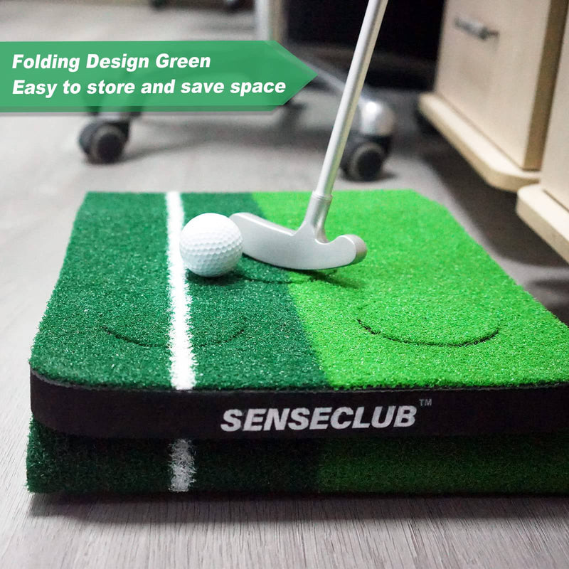 SENSECLUB Golf Pong Putting Game, Putting Green Indoor Golf Putting Game Set, Backyard Golf Party Game - Includes 8.5 x1 Golf Putting Mat - Golf Gift