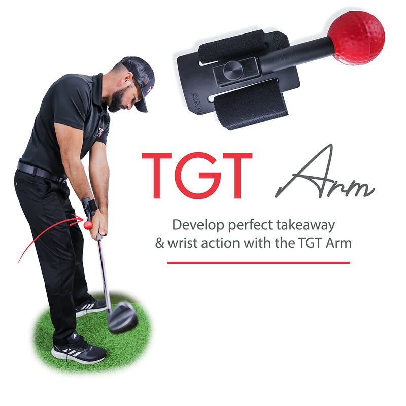 TOTAL GOLF TRAINER ARM Aid - To Improve Chipping, Pitching & Full Swing - Lead & Trail Hand/Wrist/Arm Movement To Control Club Face - Straight Lead Arm - Width In Trail Arm - Wrist Hinge & Create Lag - Golf Gift