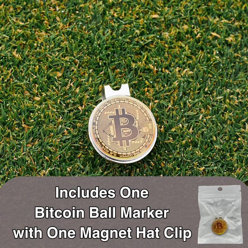 HODL 21 Bitcoin Golf Ball Marker with Magnetic Hat Clip Set - Men's and Women's Golf Accessories and Gift Ideas - Bitcoin Ball Marker - Removable Attaches Easily to Golf Cap - Golf Gift