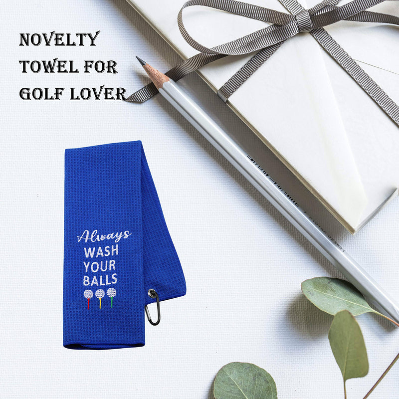 JTOUK Funny Golf Towel Gift Always Wash Your Balls For Men Father's Day Birthday (Wash Your Balls Golf Towel EU) - Golf Gift