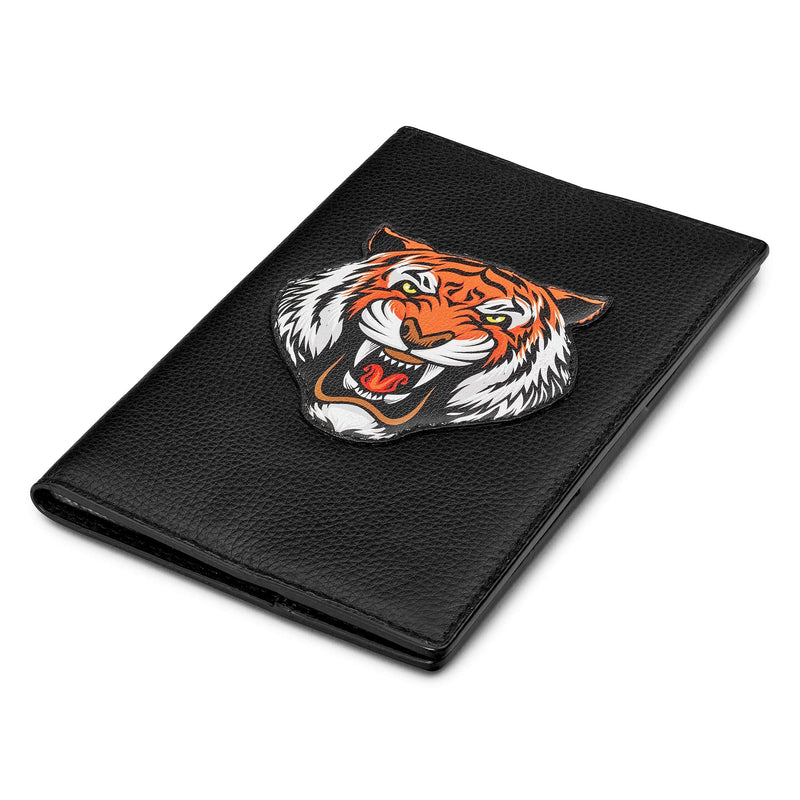 Yoshi Tiger Head Leather Golf Scorecard Holder, for Golf Score Cards, Men & Women with Pen Loop - Golf Gift