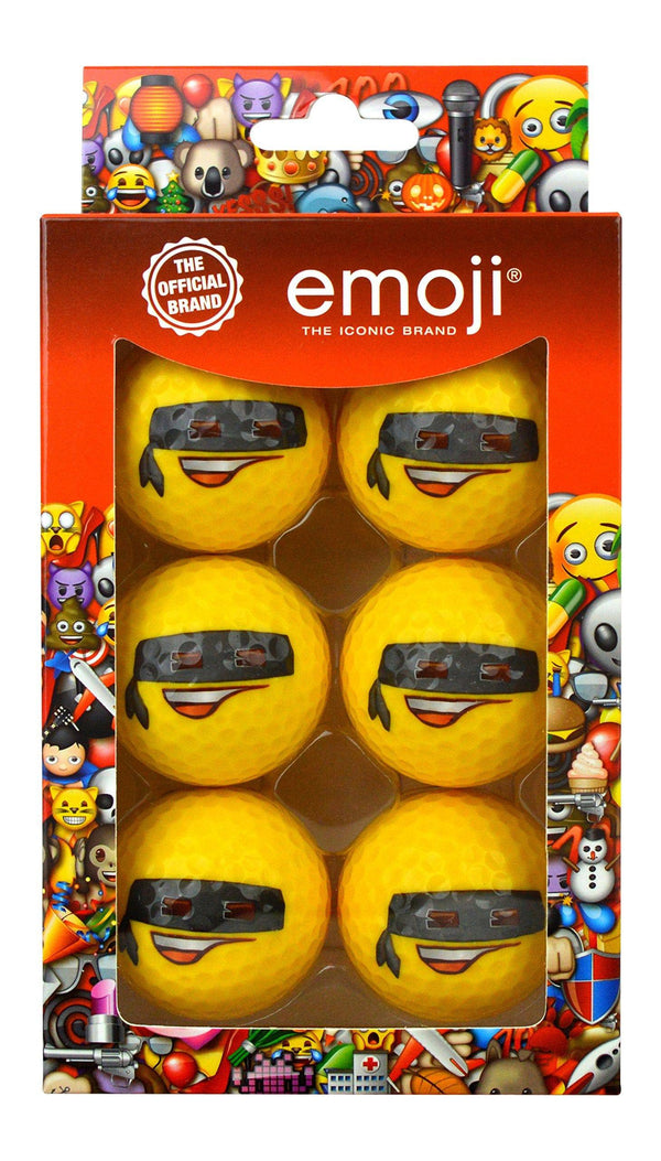 Emoji Unisex Adult 6 Pack Bandit Novelty Fun Golf Balls - Multicoloured, N/Hand - Golf Gift