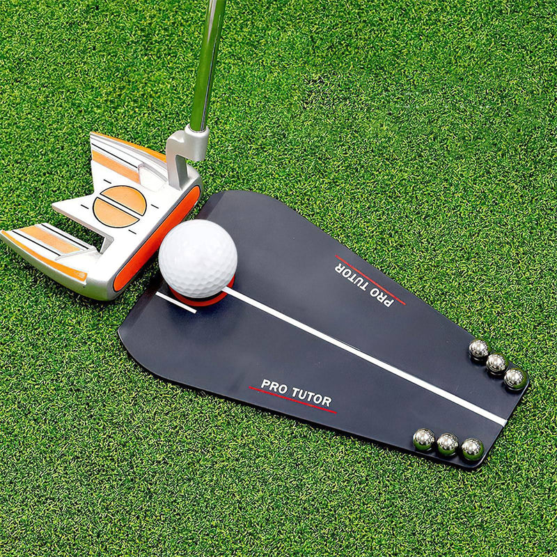 Golf Putting Mat with Golf Training Aid Set - Practice Mat with Automatic Ball Return Track for Indoor Games, Great Gift for Men's Golf - Golf Gift