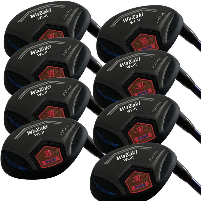 Japan WaZaki Hybrid Iron Set USGA R A Rules Golf Club,Whole Black Oil Finish,4-SW,with Covers,WLIIs Ltd Model,Mens Regular Flex,65g Graphite Shaft,Plus Length,Pack of 16 - Golf Gift