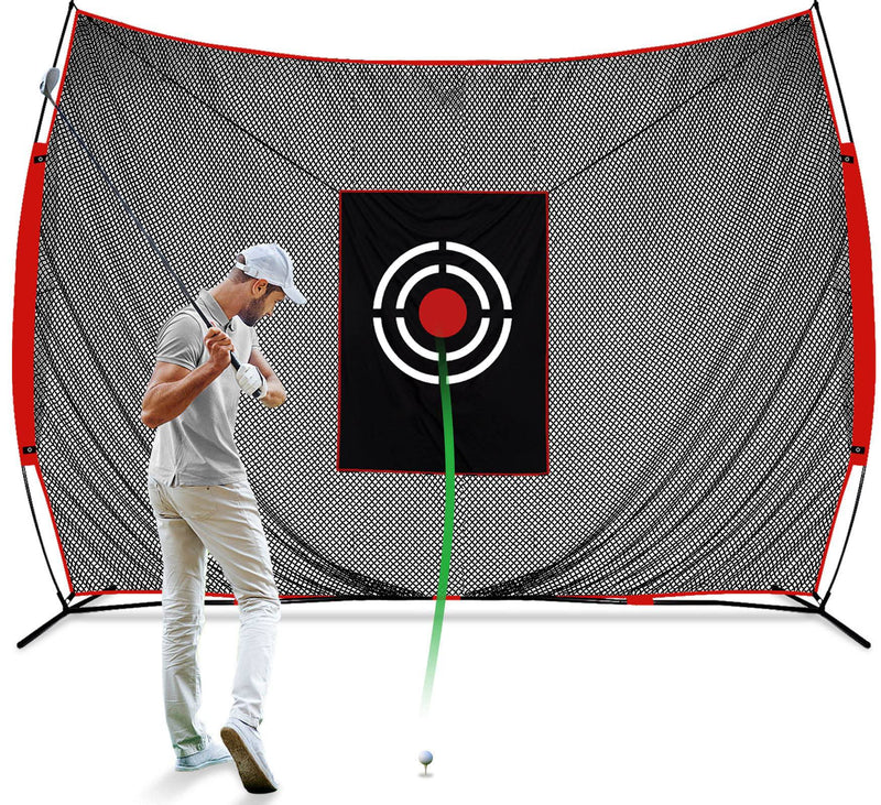 Golf Practice Hitting Nets for Backyard Driving Indoor Use Heavy Duty Practice Golf Driving Pitching Nets for Backyard Premium Portable Golfing Ball Netting Cages with Frame and Target 12X10 FT - Golf Gift