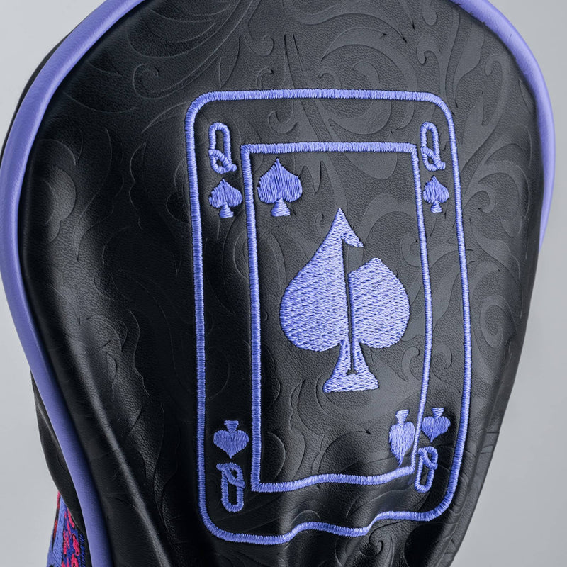 Pins & Aces Royal Flush Head Cover - Premium, Hand-Made Leather Headcover - Ace of Spades & Magnetic Closure, Tour Quality Golf Club Cover - Style and Customize Your Golf Bag Fairway (Black) - Golf Gift