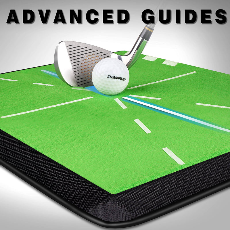 CHAMPKEY Premium Golf Impact Mat 1.0 Edition | Analysis Swing Path and Correct Hitting Posture Golf Practice Mat | Advanced Guide and Rubber Backing Golf Hitting Mat - Golf Gift