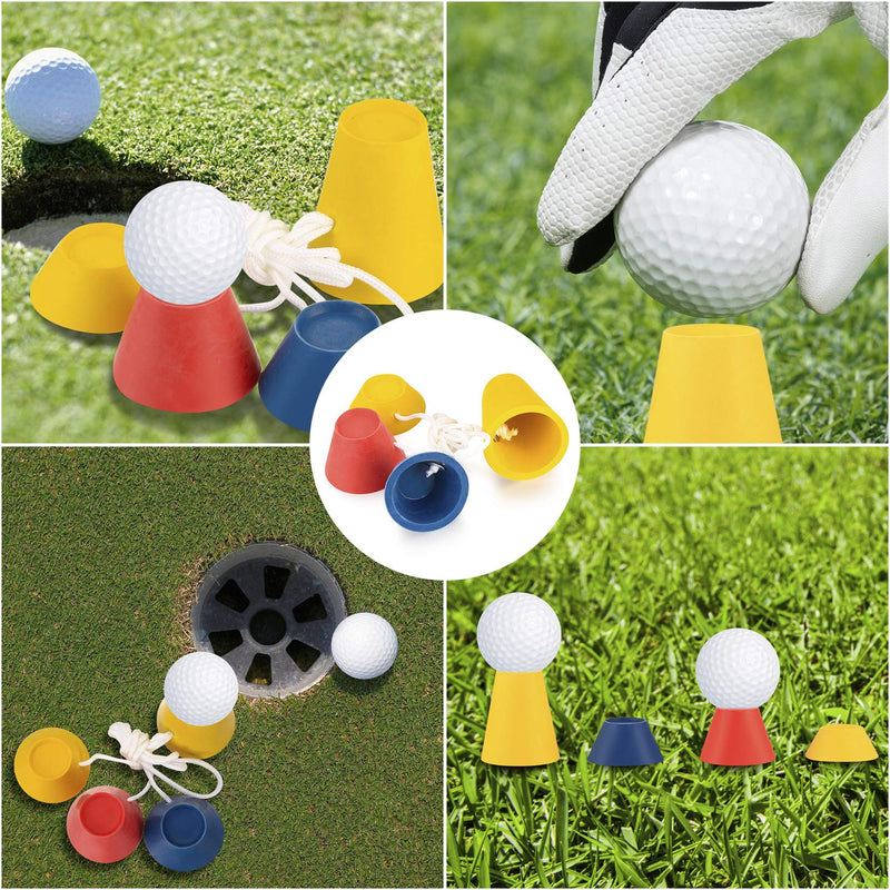 PanBeiQi Jumbo Golf Tees, Winter Golf Tees Rubber, Different Heights and Multi-Coloured - 4 Set - Golf Gift