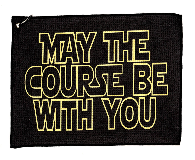 SHANKITGOLF Funny Golf Towel Golf Gift Joke May The Course Be with You Bag Towel with Clip - Golf Gift