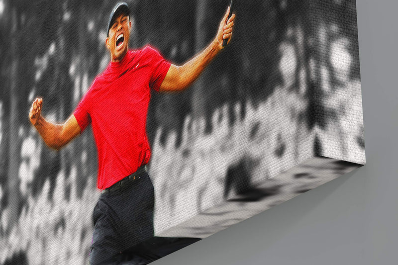 Tiger Woods American Golfer 2019 Masters Champion Gallery Framed Canvas Art Picture Print - Golf Gift