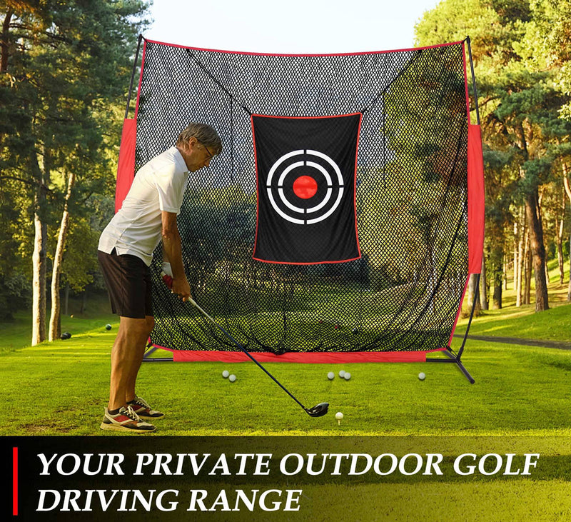 Golf Practice Hitting Nets for Backyard Driving Indoor Use Heavy Duty Practice Golf Driving Nets for Backyard Premium Portable Golf Impact Nets Cages with Frame and Net for Men - Golf Gift