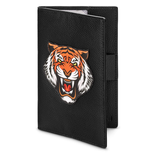 Yoshi Tiger Head Leather Golf Scorecard Holder, for Golf Score Cards, Men & Women with Pen Loop - Golf Gift