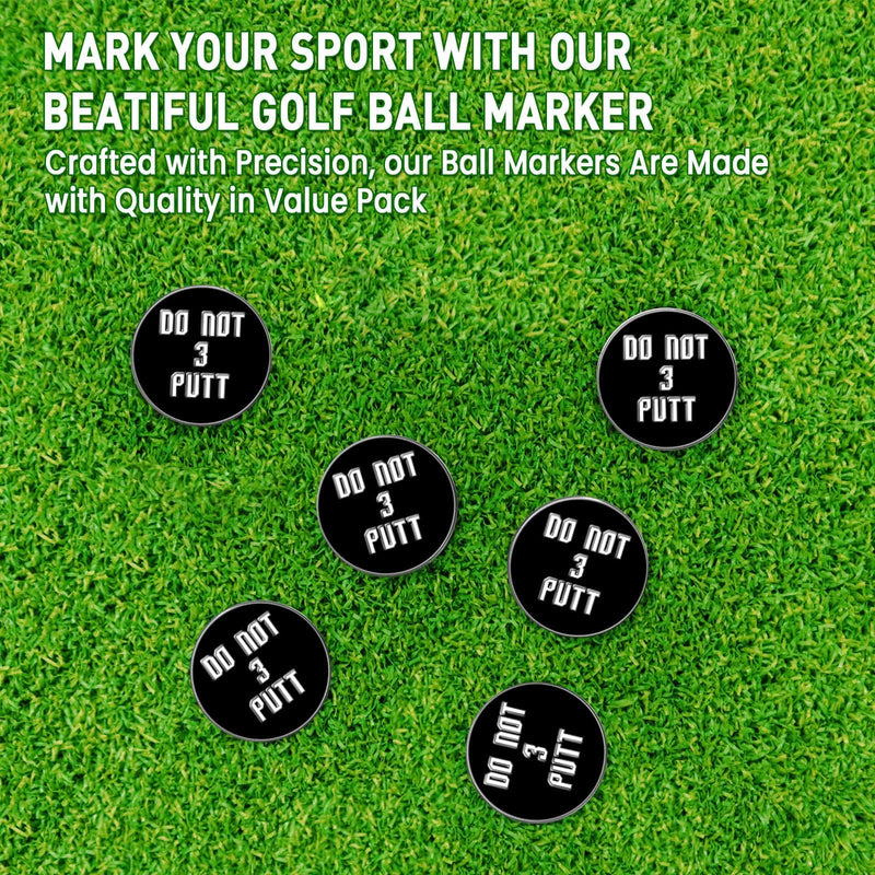 AMRTA Magnetic Golf Ball Marker Hat Clip 1pcs with 2pcs Ball Markers Golf Ball Markers Personalised for Putting Coin Golf Gifts Golfer (3 Putt Black) - Golf Gift