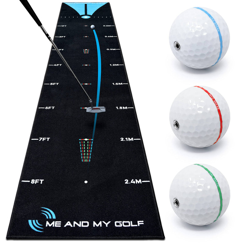 Me and My Golf The Breaking Ball Golf Putting Mat (11 FT), Black - Golf Gift