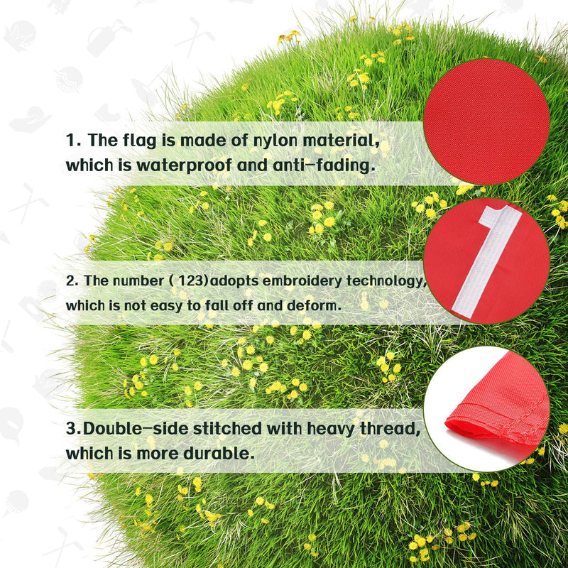 Golf Flag for Putting Green 188cm, Golf Flagstick for Yard Indoor Garden, Mine Golf Pin Flag Pole for Golf Course Practice - Golf Gift