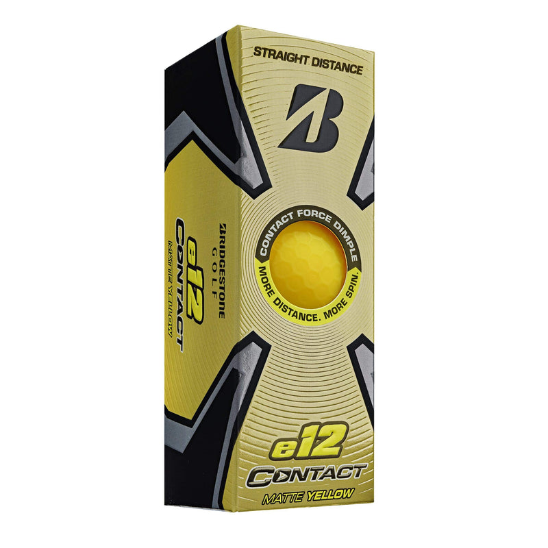 Bridgestone E12 CONTACT GOLF BALLS 2023 - MATTE YELLOW - 1 Dozen - Golf Gift