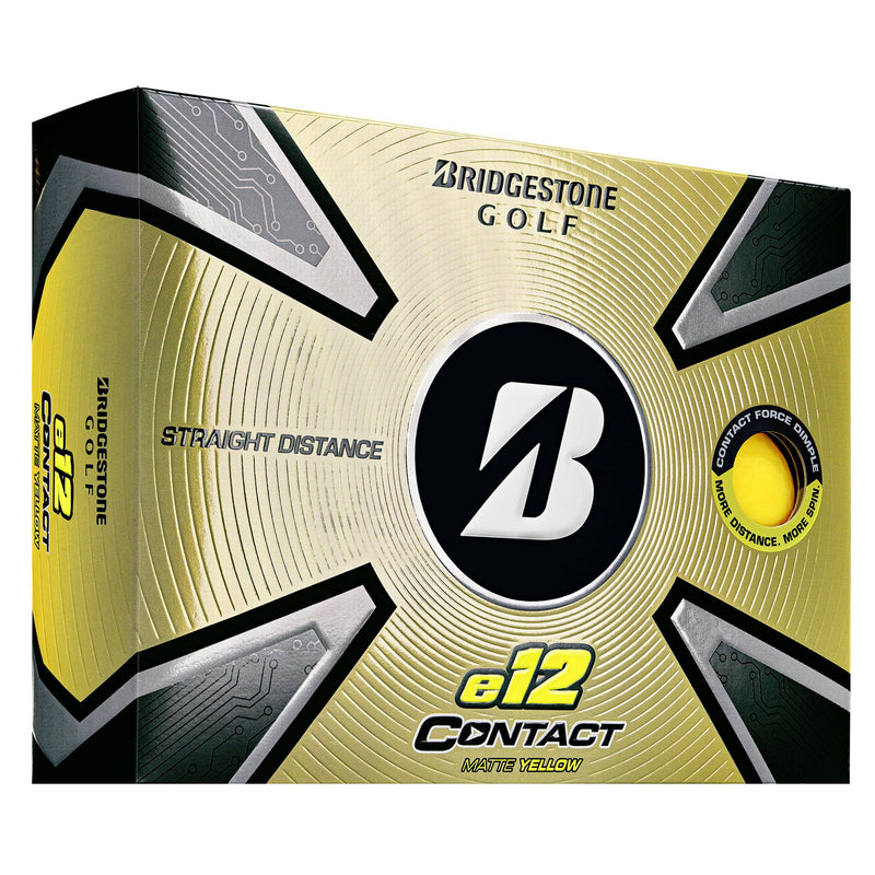 Bridgestone E12 CONTACT GOLF BALLS 2023 - MATTE YELLOW - 1 Dozen - Golf Gift