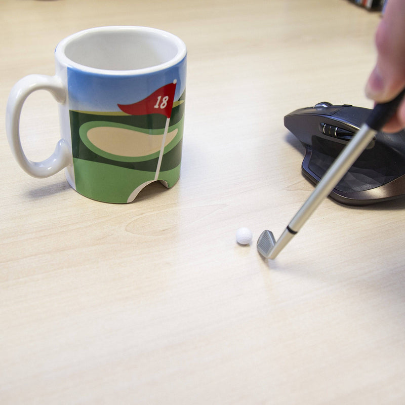 Longridge Golf Mug and Mini Putter - White - Golf Gift