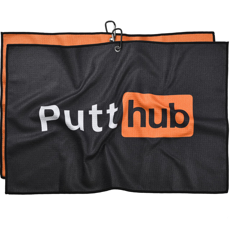 Shanker Golf - PuttHub Funny Golf Towel Microfibre Waffle Towel - Hilarious Logo - Perfect Golf Gift for Golf Lovers - Golf Gift