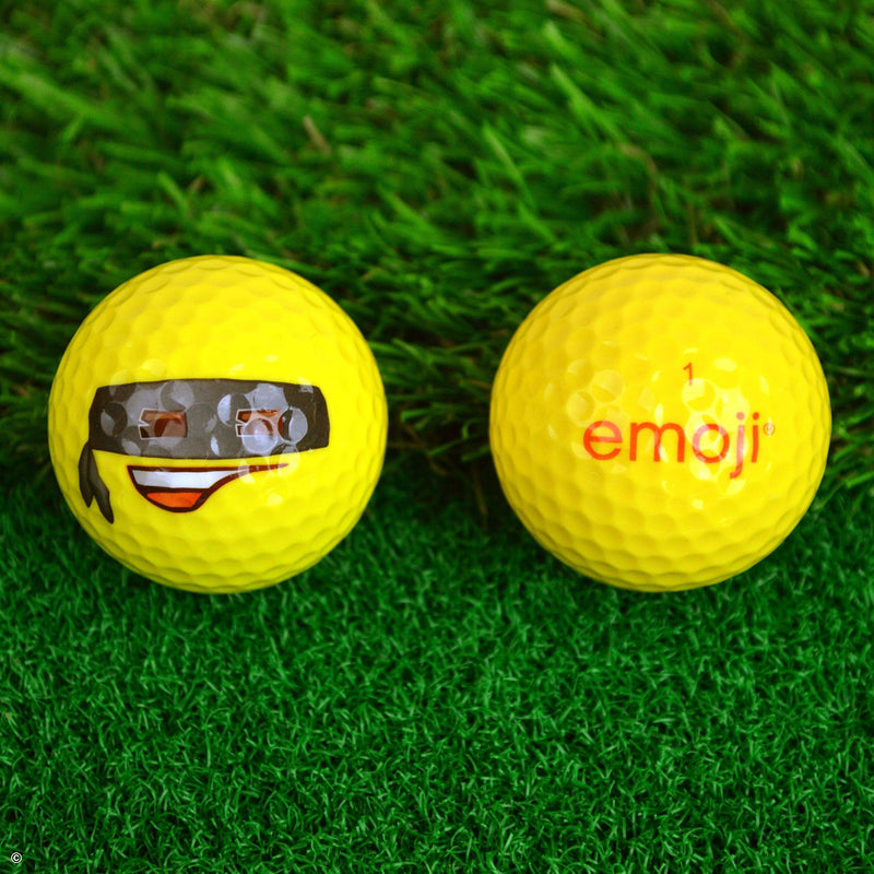 Emoji Unisex Adult 6 Pack Bandit Novelty Fun Golf Balls - Multicoloured, N/Hand - Golf Gift