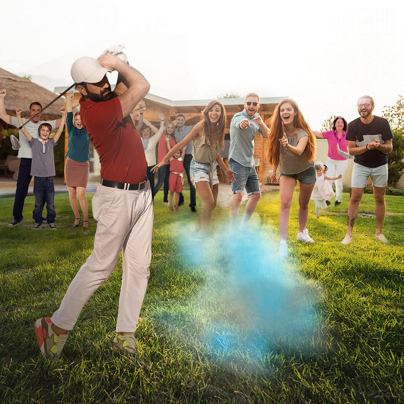 Gender Reveal Exploding Golf Balls Set for Gender Reveal Parties - ONE Wooden Tee, ONE Pink and ONE Blue Powder Filled Exploding Gender Reveal Golf Ball Included in Each Set (X-Large - Pink/Blue) - Golf Gift