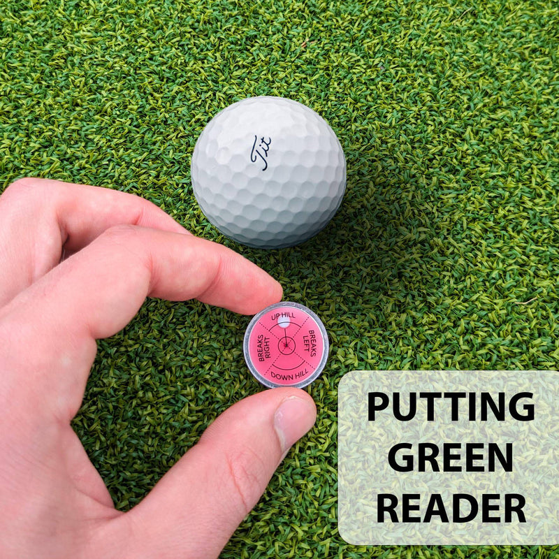 Fraser Fitness Golf Green Reader Level Ball Marker with High Precision Putting Green Reading Aid | Level Head Golf Marker With Bubble Level | True Aim Ball Marker Golf Accessories for Men (Red) - Golf Gift