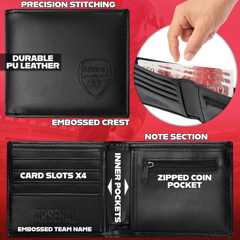 Arsenal F.C. Sports Fan Wallet Accessories Set with Card Slots & Coin Pocket, Supporters' Gear - Football Gifts for Men - Golf Gift