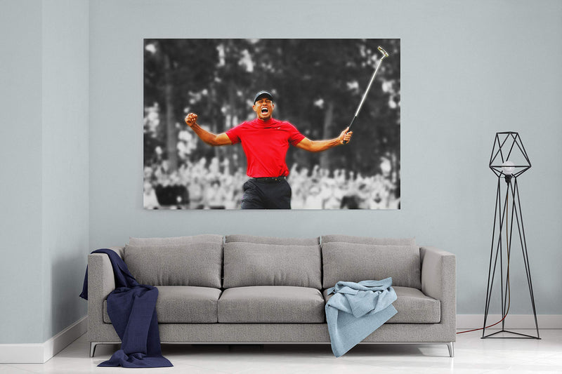 Tiger Woods American Golfer 2019 Masters Champion Gallery Framed Canvas Art Picture Print - Golf Gift