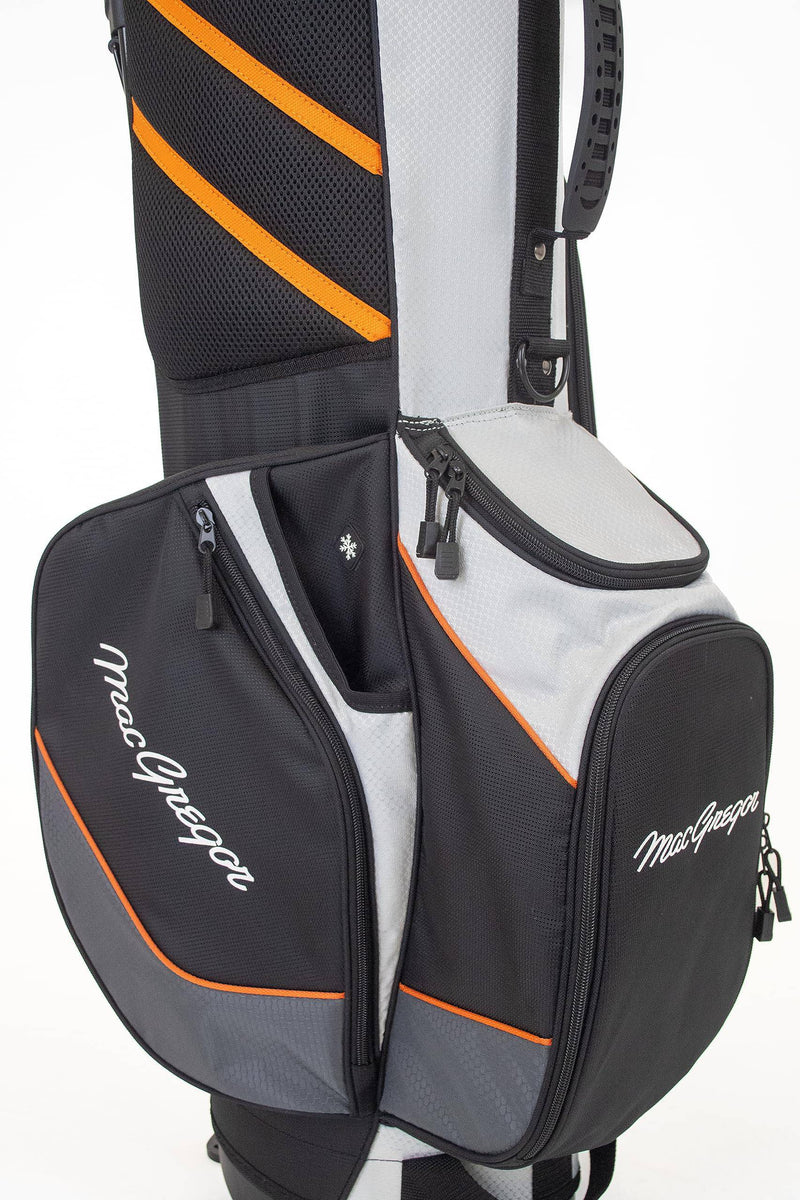 MacGregor Golf MACTEC 7.0 Golf Club Stand Bag, 9.5", Silver/Black/Orange - Golf Gift