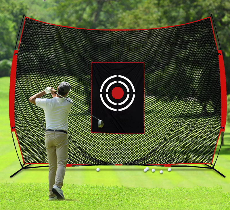 Golf Practice Hitting Nets for Backyard Driving Indoor Use Heavy Duty Practice Golf Driving Pitching Nets for Backyard Premium Portable Golfing Ball Netting Cages with Frame and Target 12X10 FT - Golf Gift