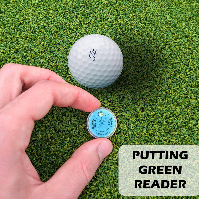 Fraser Fitness Golf Green Reader Level Ball Marker with High Precision Putting Green Reading Aid | Level Head Golf Marker With Bubble Level | True Aim Ball Marker Golf Accessories for Men (Blue) - Golf Gift