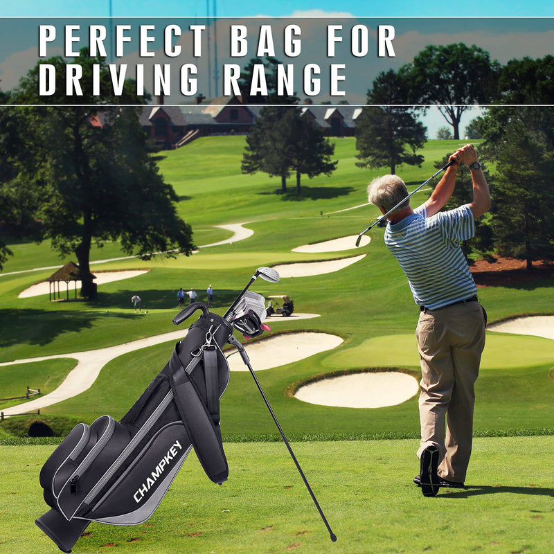 CHAMPKEY Lightweight Golf Stand Bag | Professional Pitch Golf Bag Ideal for The Driving Range, Par 3 and Executive Courses（Golf Stand Bag 2.0） - Golf Gift