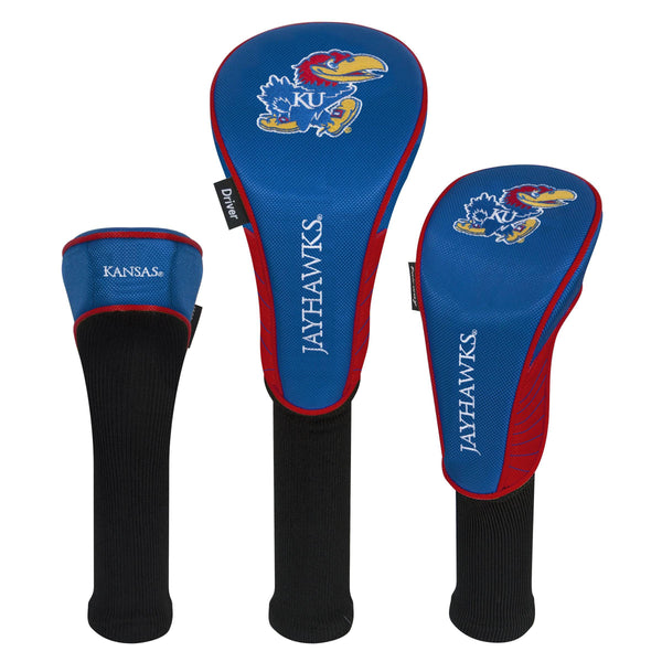 Team Effort Kansas Jayhawks Set of Three Headcovers - Golf Gift