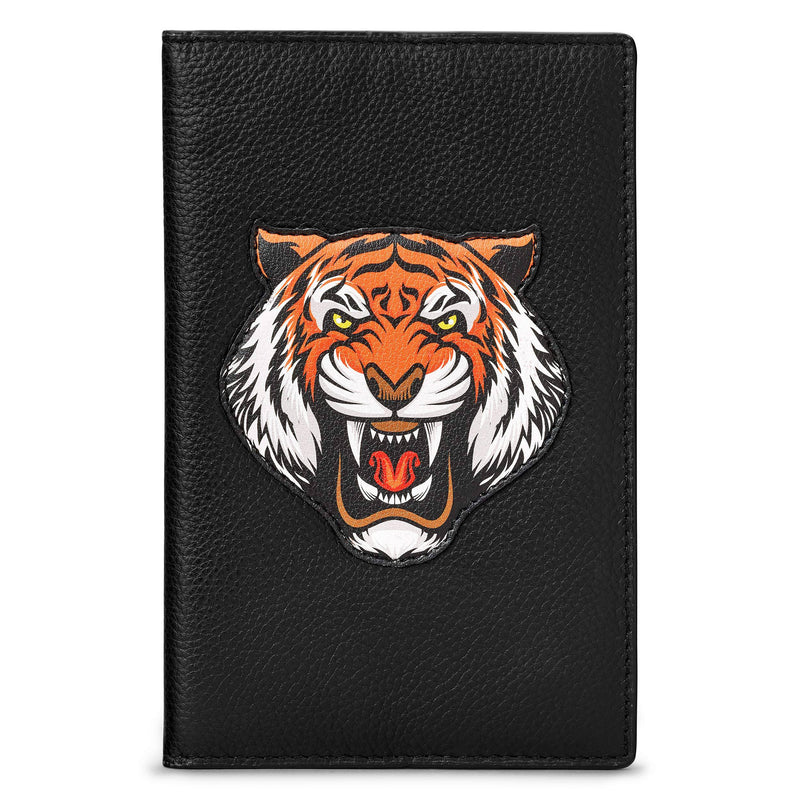 Yoshi Tiger Head Leather Golf Scorecard Holder, for Golf Score Cards, Men & Women with Pen Loop - Golf Gift