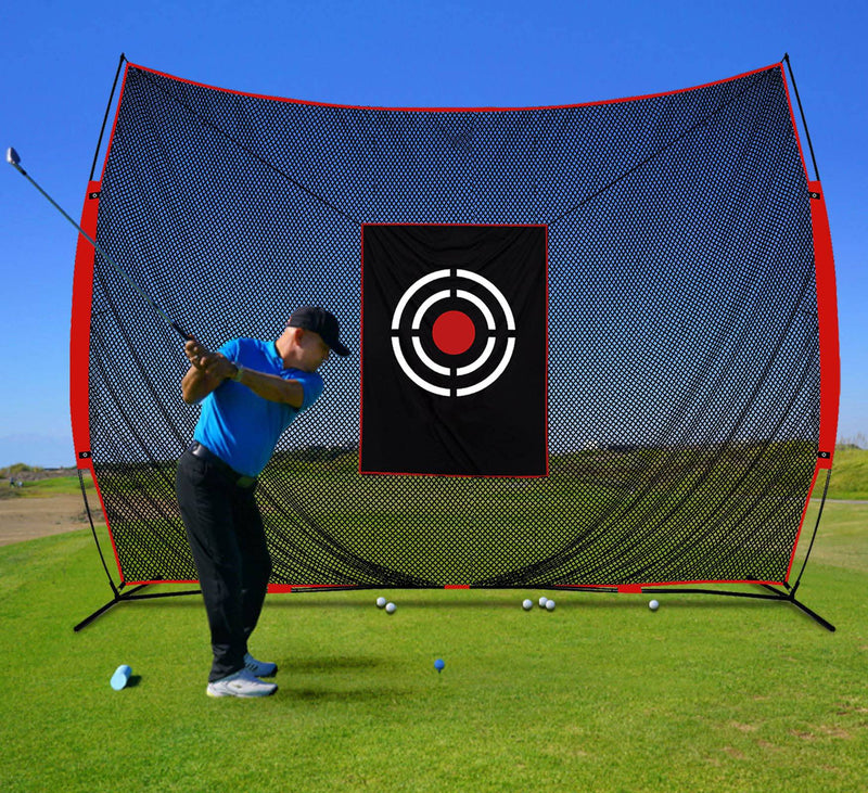 Golf Practice Hitting Nets for Backyard Driving Indoor Use Heavy Duty Practice Golf Driving Pitching Nets for Backyard Premium Portable Golfing Ball Netting Cages with Frame and Target 12X10 FT - Golf Gift