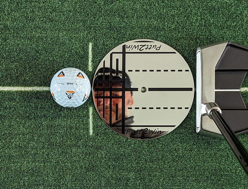 Putt2Win Putting Practice First Aid Kit full of Golf Training Aids inc a Putting Mirror, Putting Guides, Putting Gate, Ghost Holes, Flat Golf Ball, Ball Stencil & Marker Pens in a Tin. Great Golf Gift - Golf Gift